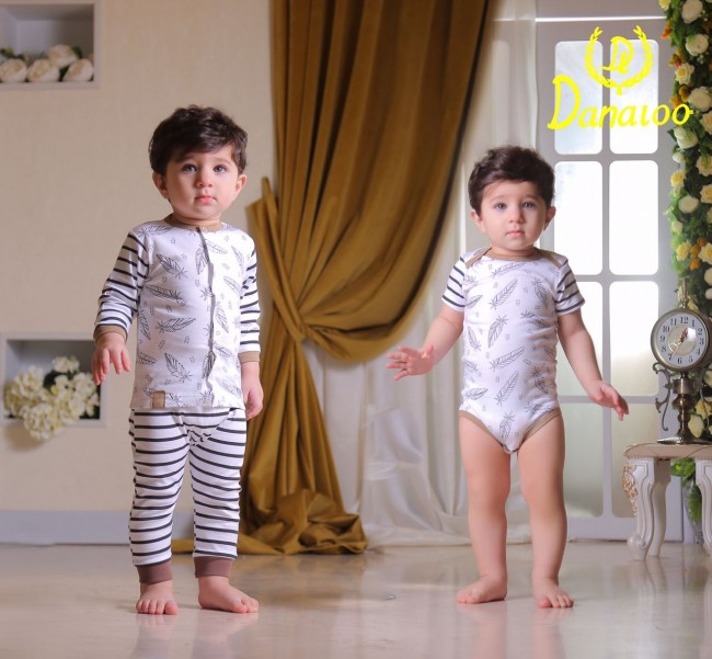 لباس سه تیکه کودک مدل راه و بال دانالو طرح جدید 